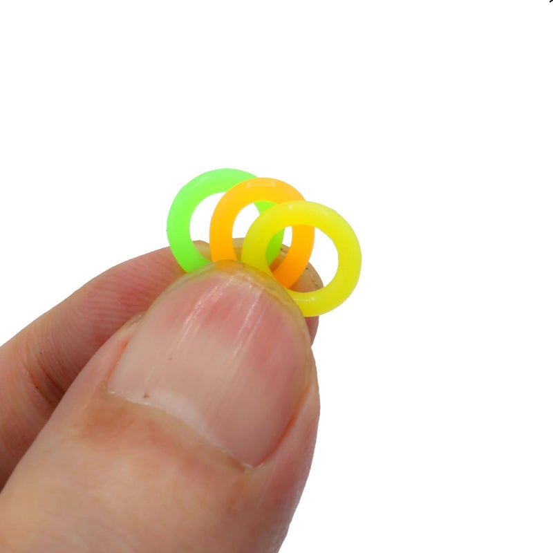 ZXUEZHENG 150 Pack Elasticity Silicone Soft Stitch Ring Markers for Knitting Crochet Etc, (Small Size for Needle Sizes 0-8, Orange, Yellow, Green) - Image 3